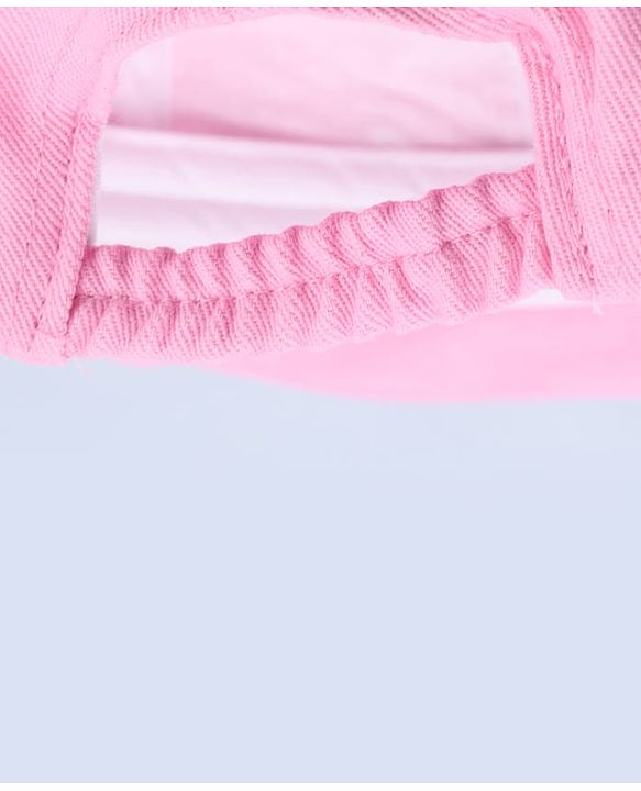 Babyhug Cotton Woven Baseball Cap With Text Embroidery Pink - Diameter 17 cm