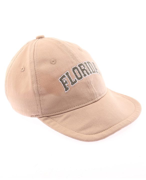 Babyhug 100% Cotton Woven Text Embroidered Baseball Cap Light Brown - Diameter 19 cm