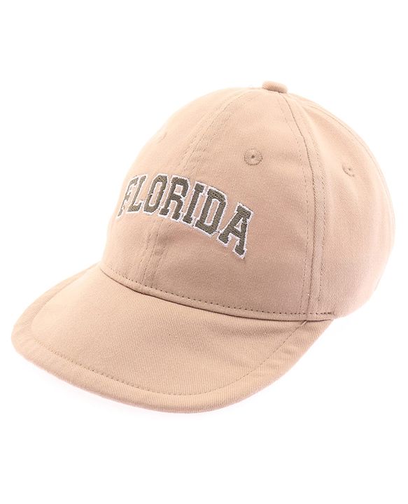Babyhug 100% Cotton Woven Text Embroidered Baseball Cap Light Brown - Diameter 19 cm