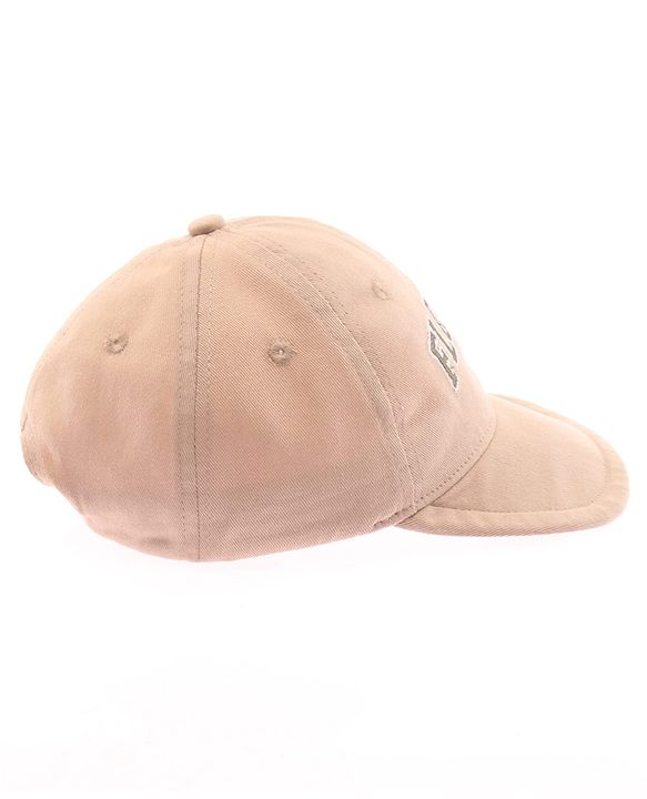 Babyhug 100% Cotton Woven Text Embroidered Baseball Cap Light Brown - Diameter 19 cm
