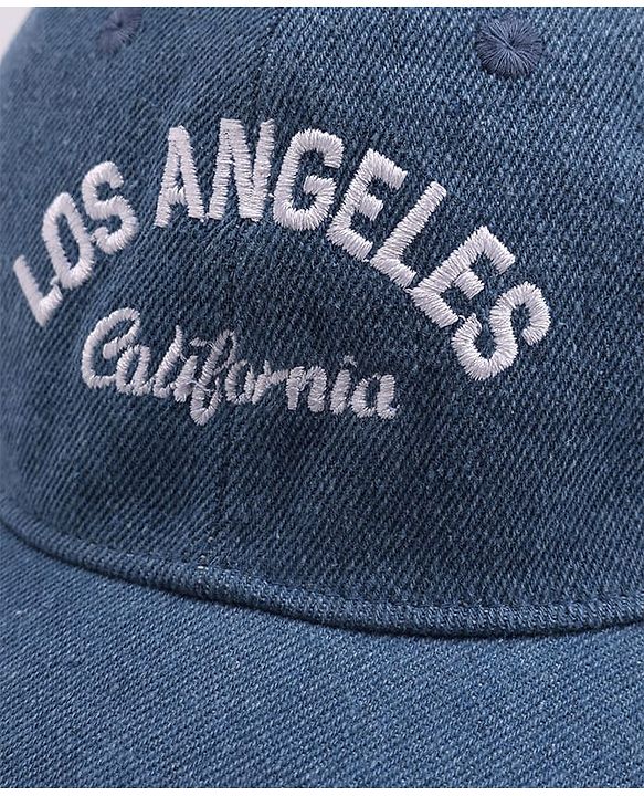 Babyhug Denim Woven Summer Cap With Text Embroidery Blue - Diameter 19 cm