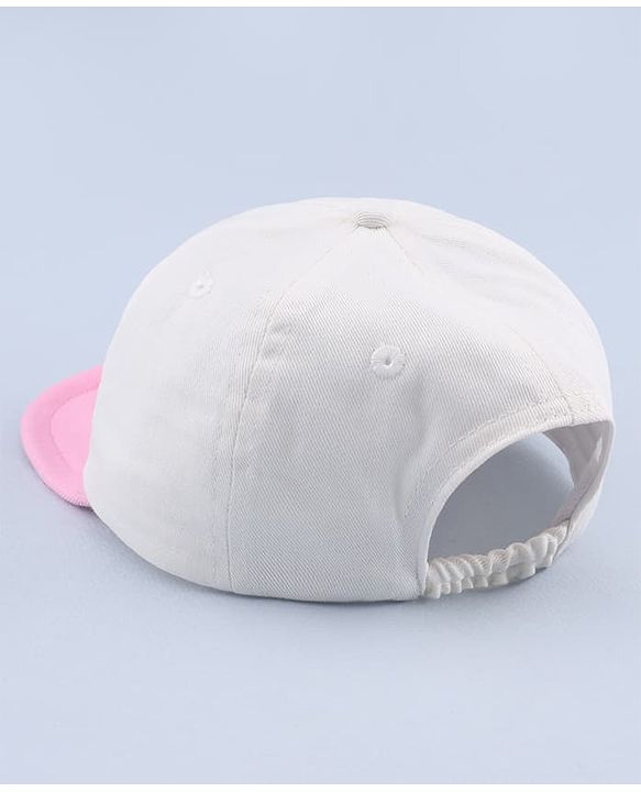 Babyhug 100% Cotton Woven Baseball Cap With Text Embroidery - White
