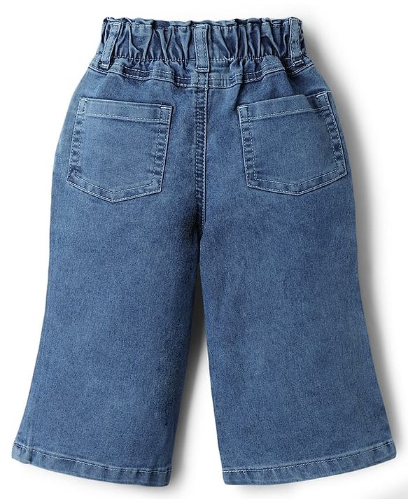 Babyhug Disney Denim Woven Full Length Jeans with Marie Graphics - Blue