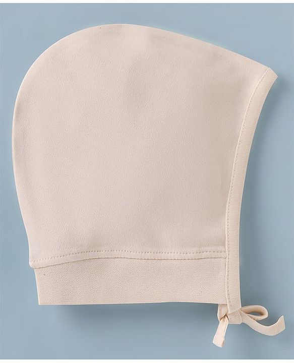 Babyhug 100% Cotton Interlock Knit Printed Cap Pack of 2 White - Diameter 19 cm
