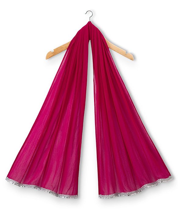 Babyhug Georgette Woven  Sleeveless Floral Embroidered Kurti & Sharara Set With Dupatta - Fuchsia