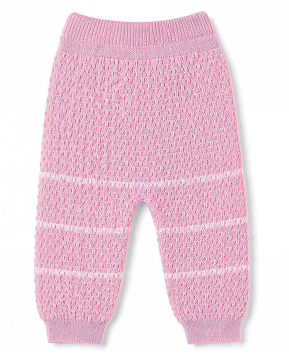 Babyhug Knit Full Raglan Sleeves Hooded Sweater Set with Booties - Pink
