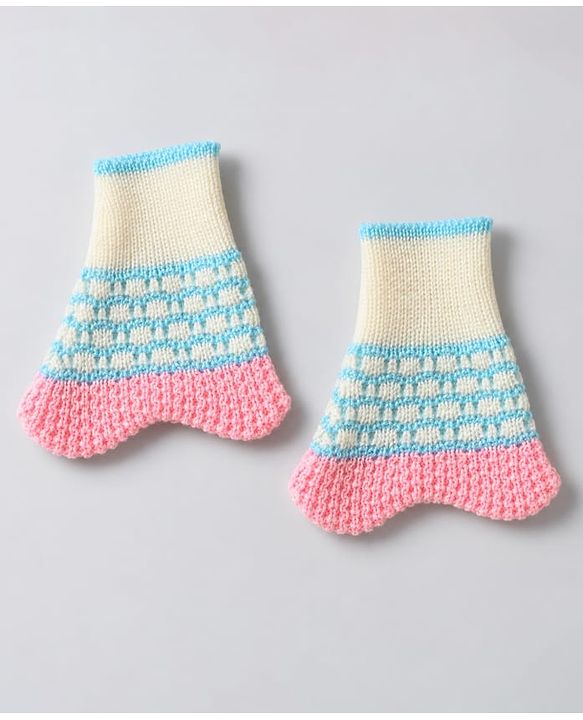 Babyhug Knit Full Sleeves Colour Block Designed Sweater Set with Cap & Booties - Pink