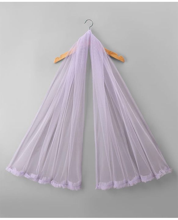 Babyhug Net Woven Sleeveless Choli Lehenga Set with Floral Embroidery & Dupatta - Lavender