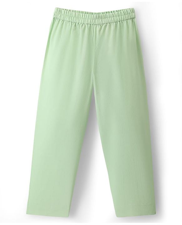 Babyhug Woven Full Sleeves Kurta Pyjama Set with Embroidered & Printed Nehru Jacket - Green