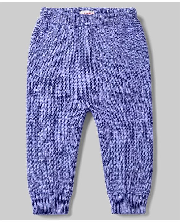 Babyhug Knitted Full Sleeves Collared Sweater Set - Lavender