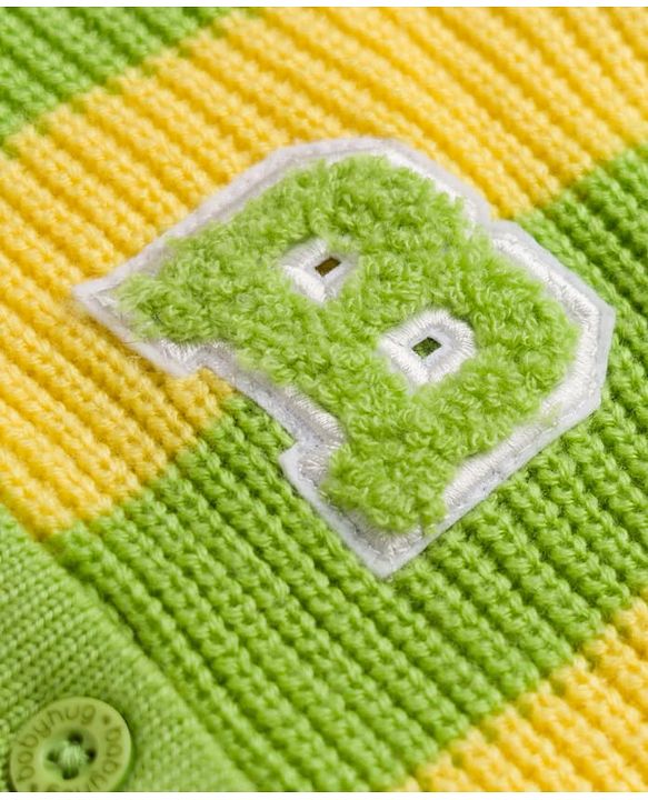 Babyhug Knit Full Sleeves Striped Sweater Set - Green