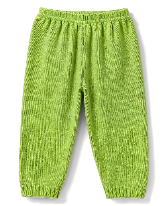 Babyhug Knit Full Sleeves Striped Sweater Set - Green