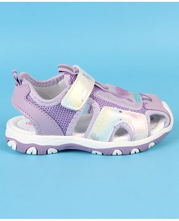 Cute Walk by Babyhug Velcro Closure Solid Sandals - Purple
