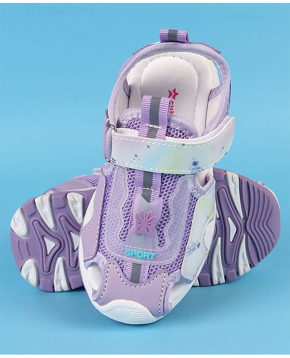 Cute Walk by Babyhug Velcro Closure Solid Sandals - Purple
