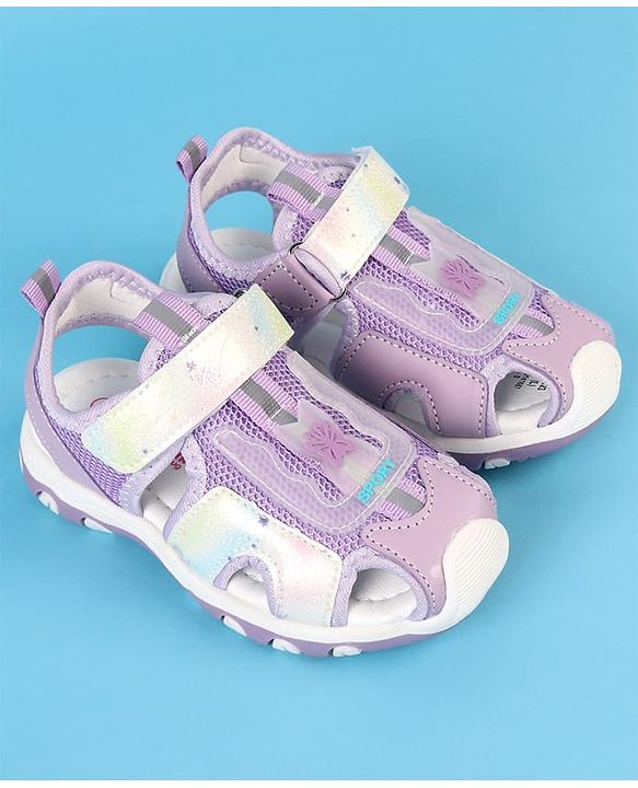 Cute Walk by Babyhug Velcro Closure Solid Sandals - Purple