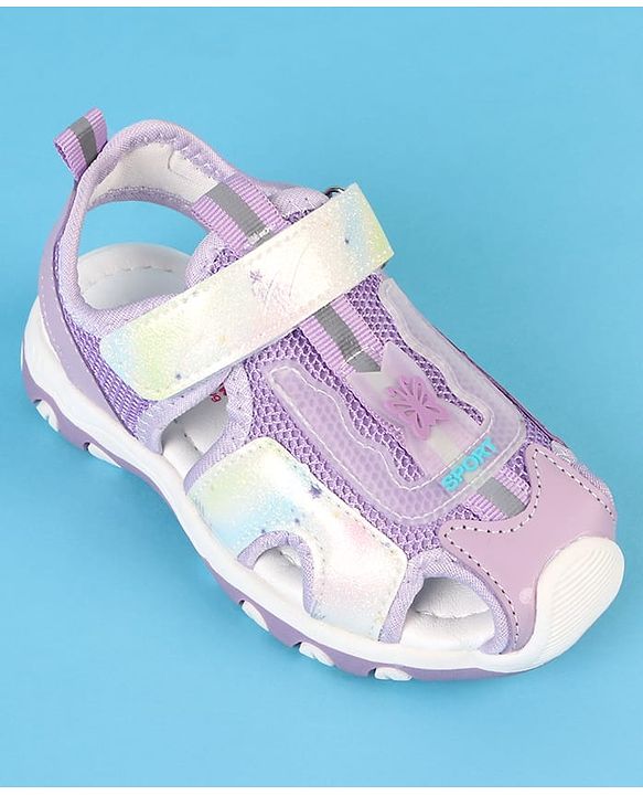 Cute Walk by Babyhug Velcro Closure Solid Sandals - Purple