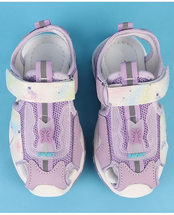 Cute Walk by Babyhug Velcro Closure Solid Sandals - Purple