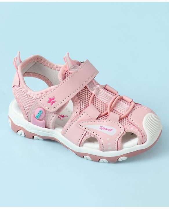 Cute Walk by Babyhug Velcro Closure Text Printed Sandal - Pink