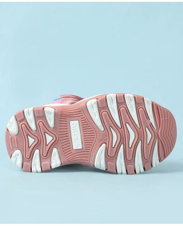 Cute Walk by Babyhug Velcro Closure Text Printed Sandal - Pink