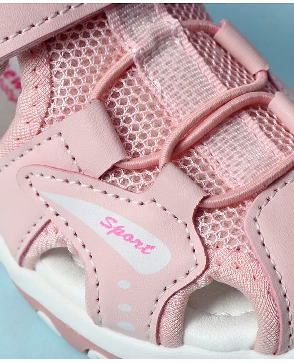 Cute Walk by Babyhug Velcro Closure Text Printed Sandal - Pink