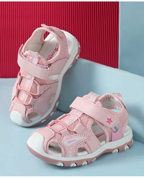 Cute Walk by Babyhug Velcro Closure Text Printed Sandal - Pink