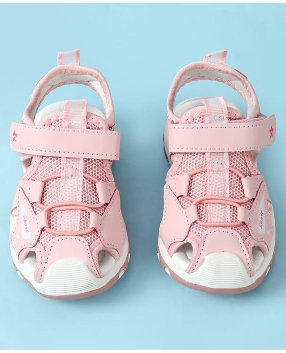 Cute Walk by Babyhug Velcro Closure Text Printed Sandal - Pink