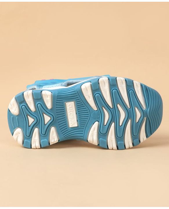 Cute Walk by Babyhug Velcro Closure Text Applique Sandal - Light Blue