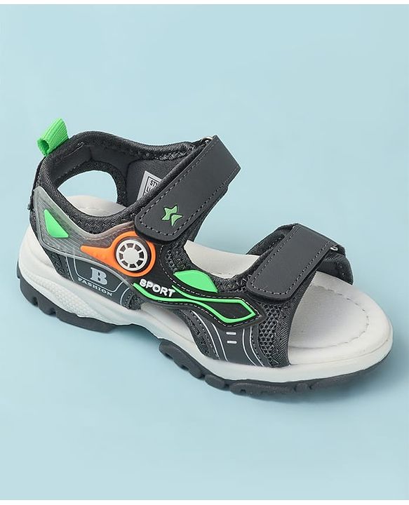 Cute Walk by Babyhug Solid Sandals - Grey