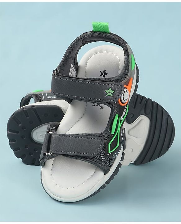 Cute Walk by Babyhug Solid Sandals - Grey
