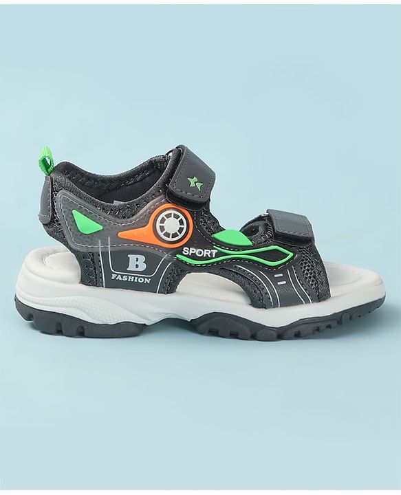 Cute Walk by Babyhug Solid Sandals - Grey