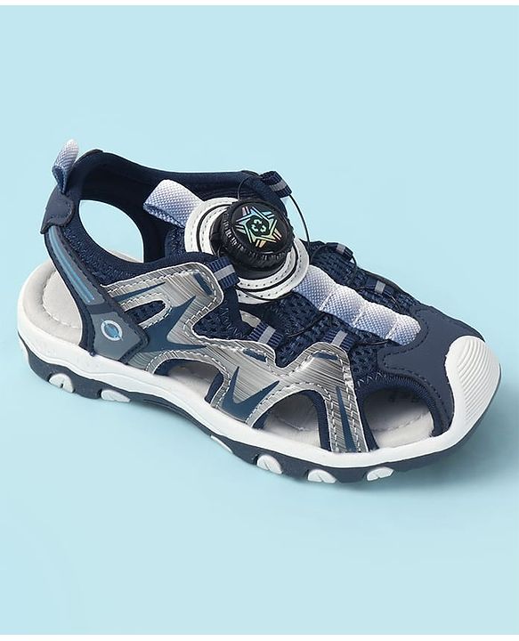 Cute Walk by Babyhug Velcro Closure Solid Sandals - Black