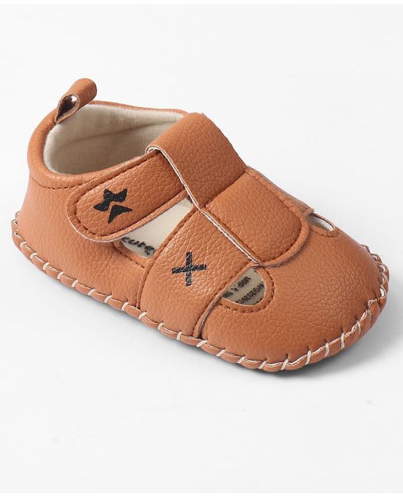 Cute Walk by Babyhug Velcro Closure Booties - Brown