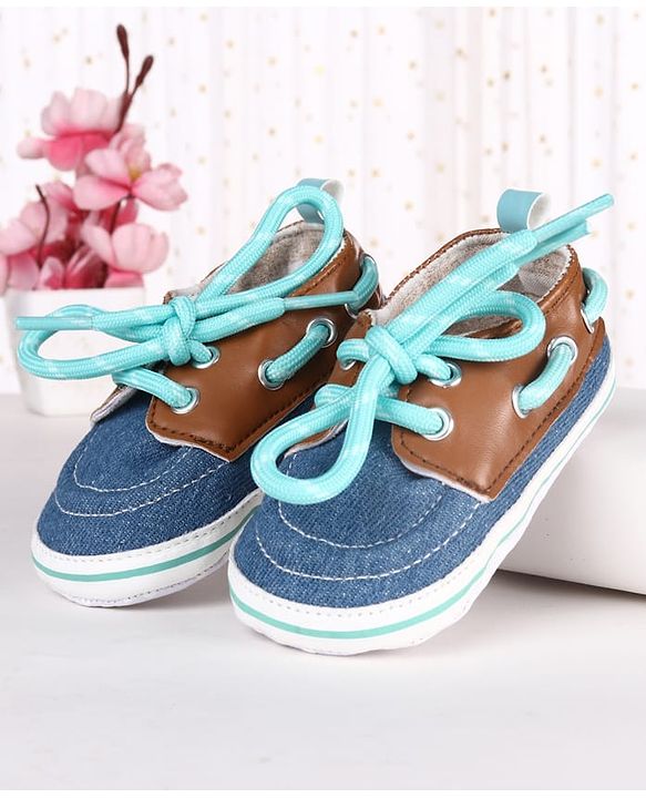Cute Walk by Babyhug Lace Up Solid Booties - Navy Blue