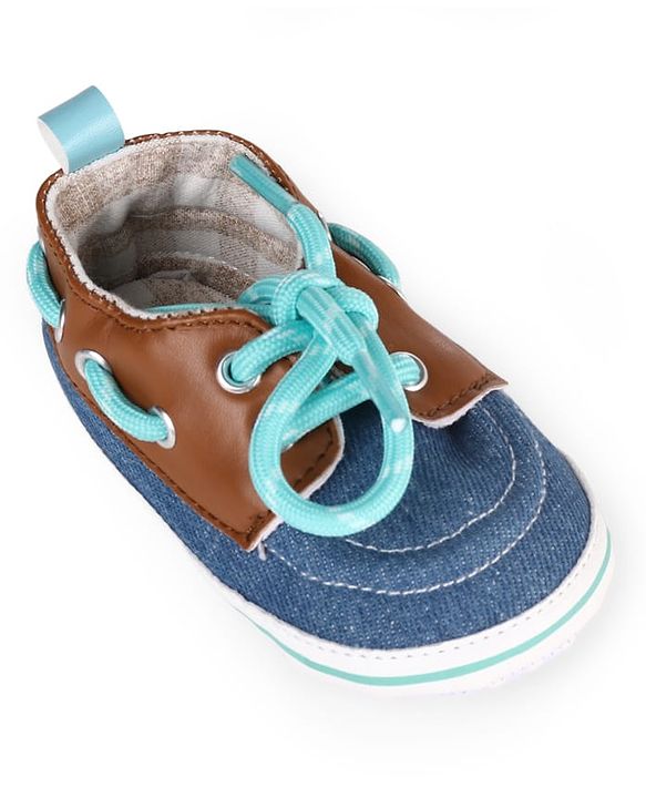 Cute Walk by Babyhug Lace Up Solid Booties - Navy Blue