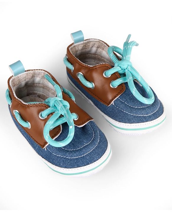 Cute Walk by Babyhug Lace Up Solid Booties - Navy Blue