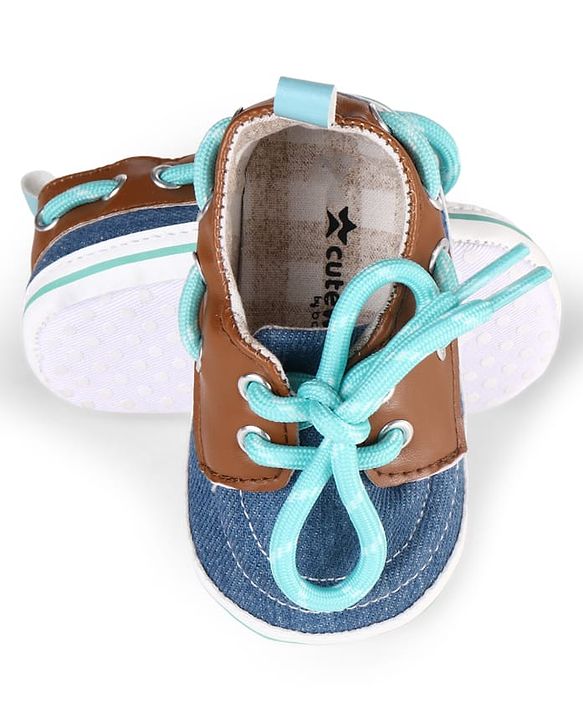 Cute Walk by Babyhug Lace Up Solid Booties - Navy Blue