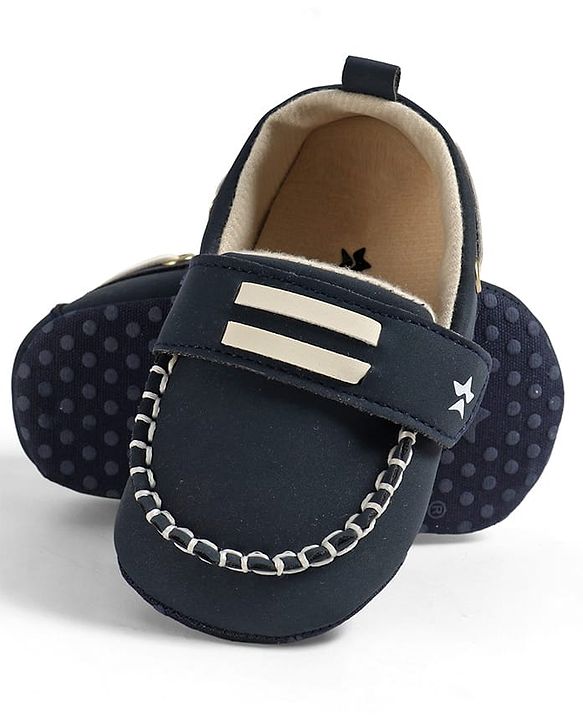 Cute Walk by Babyhug Velcro Closure Solid Booties - Blue