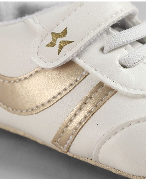 Cute Walk by Babyhug Velcro Closure Solid Booties - Golden