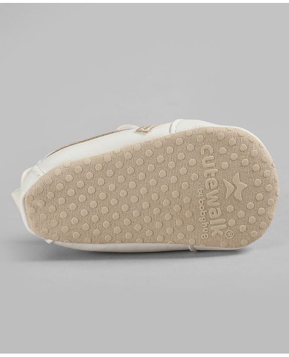 Cute Walk by Babyhug Velcro Closure Solid Booties - Golden