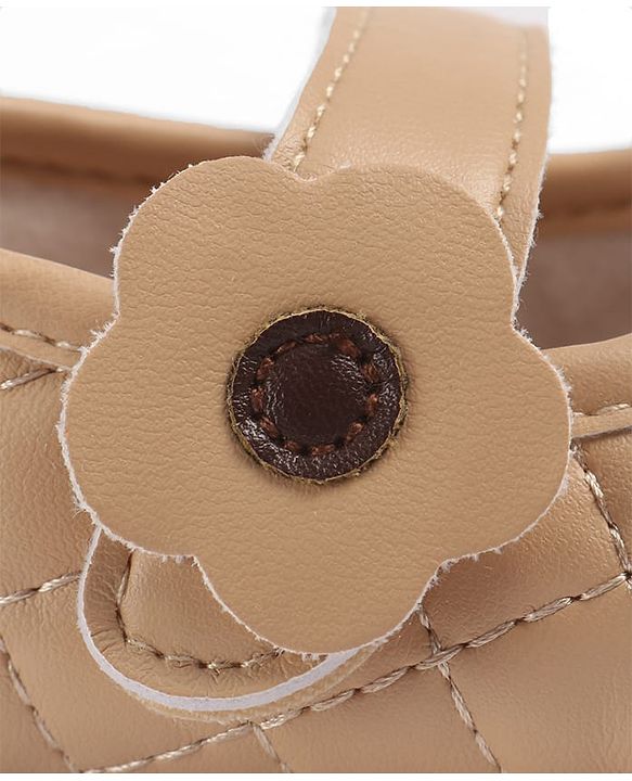 Cute Walk by Babyhug Velcro Closure Embroidered Booties With Floral Applique - Pink
