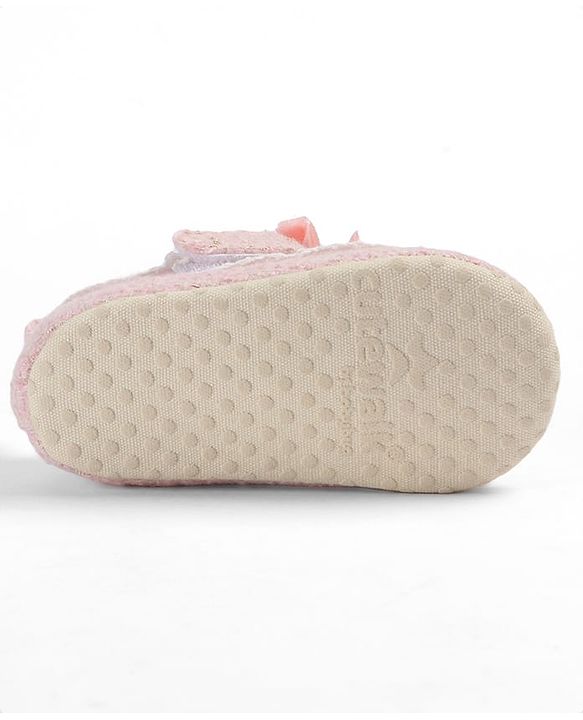 Cute Walk by Babyhug Velcro Closure Booties With Lace Detailing - Pink