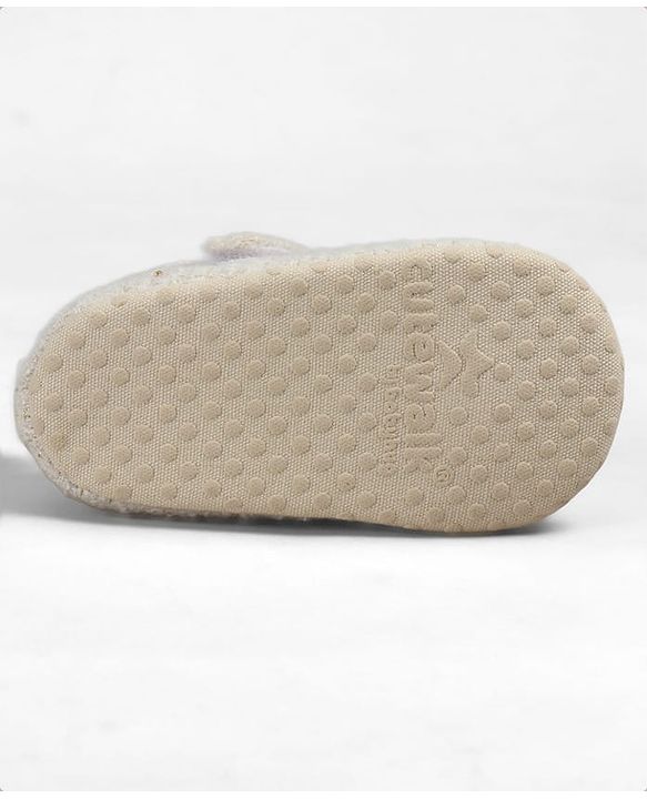 Cute Walk by Babyhug Velcro Closure Booties With Lace Detailing - White