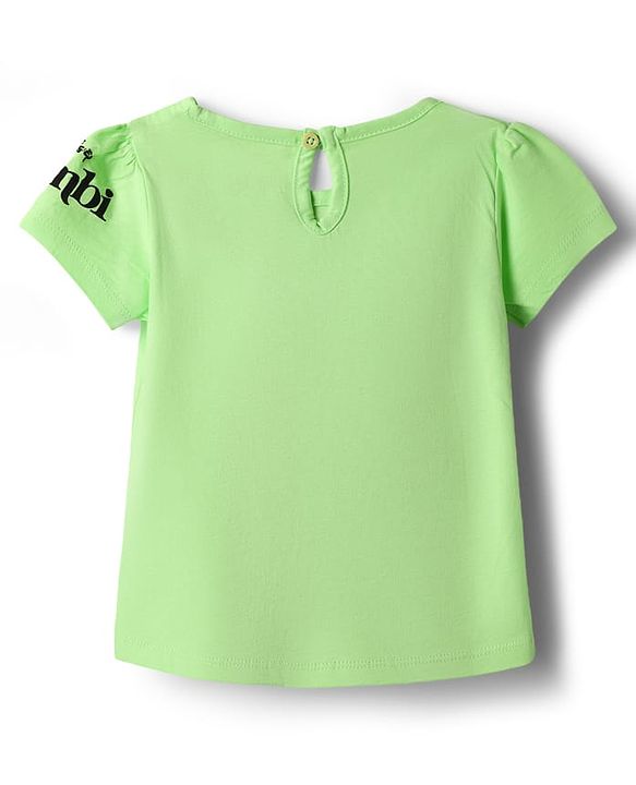 Babyhug Disney Single Jersey Knit Half Sleeve T-Shirt with Bambi Graphics Green 3-6 Months