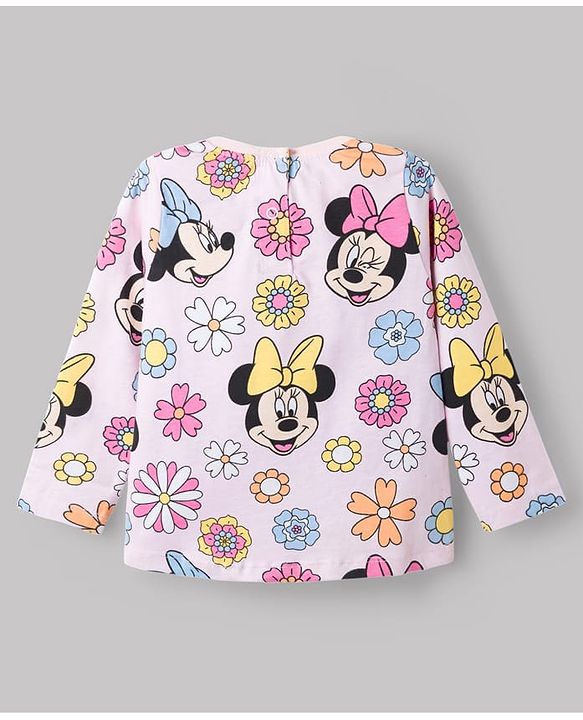 Babyhug Disney Single Jersey Knit Full Sleeves Co-Ord T-Shirt &  Pyjama Night Suit With Minnie Mouse Graphics - Multicolor