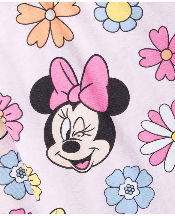 Babyhug Disney Single Jersey Knit Full Sleeves Co-Ord T-Shirt &  Pyjama Night Suit With Minnie Mouse Graphics - Multicolor