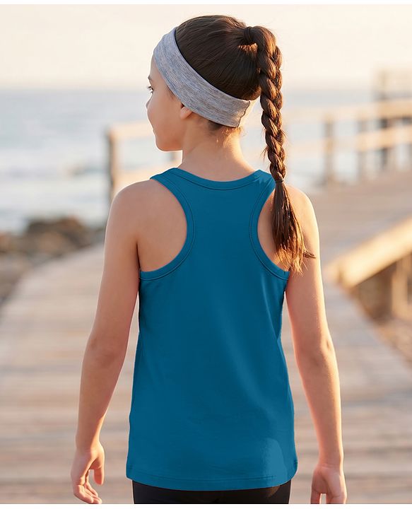 Pine Active Knit Sleeveless 4-Way Stretch Super-Soft Performance Solid T-Shirt - Light Blue