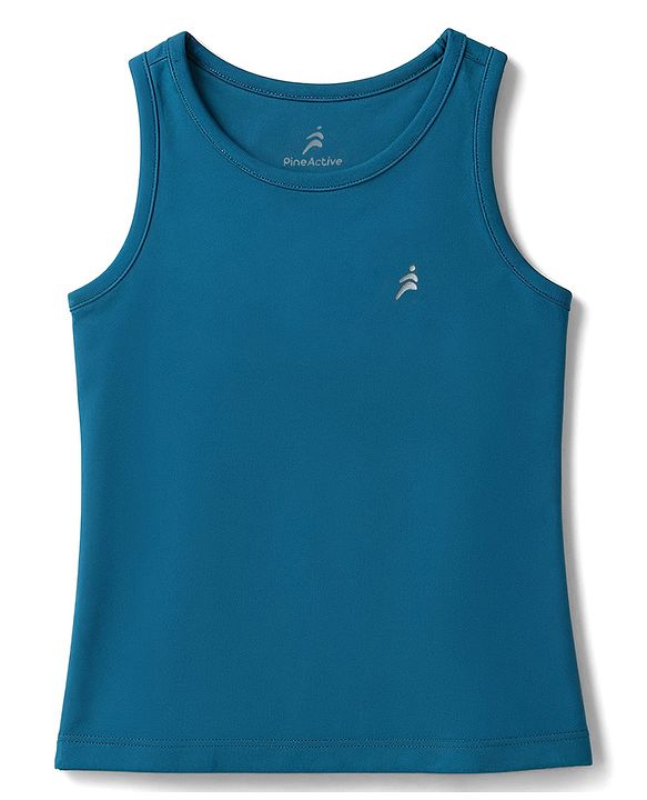 Pine Active Knit Sleeveless 4-Way Stretch Super-Soft Performance Solid T-Shirt - Light Blue