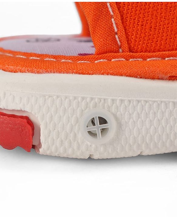 Cute Walk by Babyhug Velcro Closure Sandals with Pineapple Applique - Orange