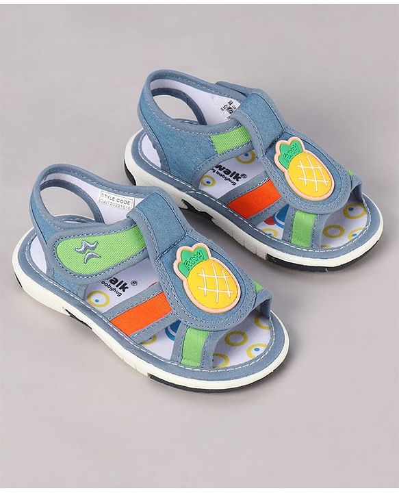 Cute Walk by Babyhug Velcro Closure Sandals with Pineapple Applique - Orange