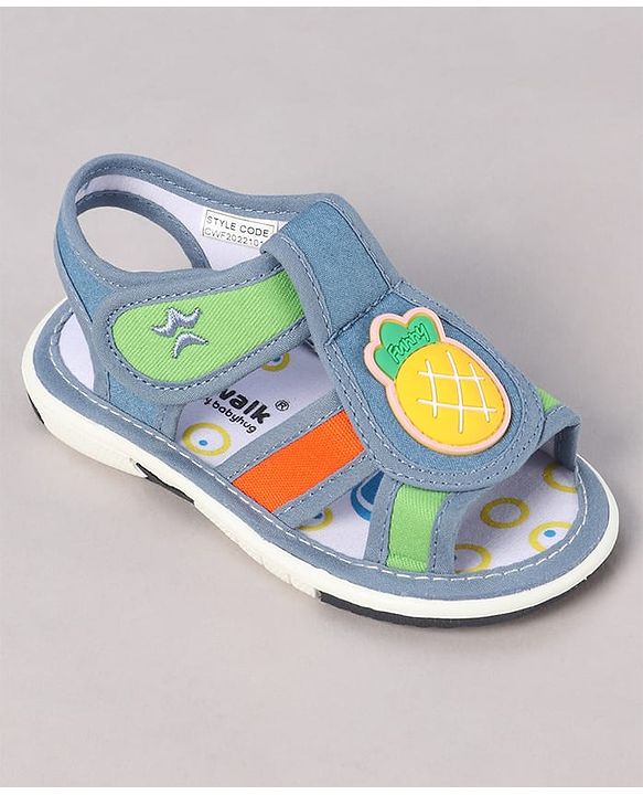 Cute Walk by Babyhug Velcro Closure Sandals with Pineapple Applique - Orange
